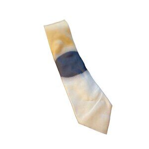 Vintage Gene Meyer White Black Artistic Necktie
